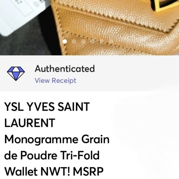 NWT VERY RARE! YSL YVES SAINT LAURENT Monogramme Grain de Poudre Tri-Fold Wallet - Picture 10 of 13